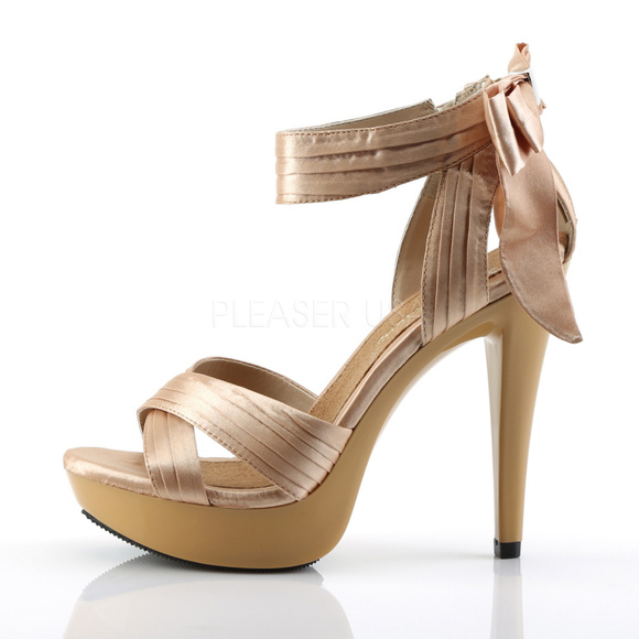 Shoes - Platform Crisscross Satin High Heel  Shoes
